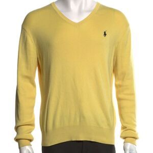 Polo by Ralph Lauren Men's V-Neck Sweater in Sunny Yellow Size XLT